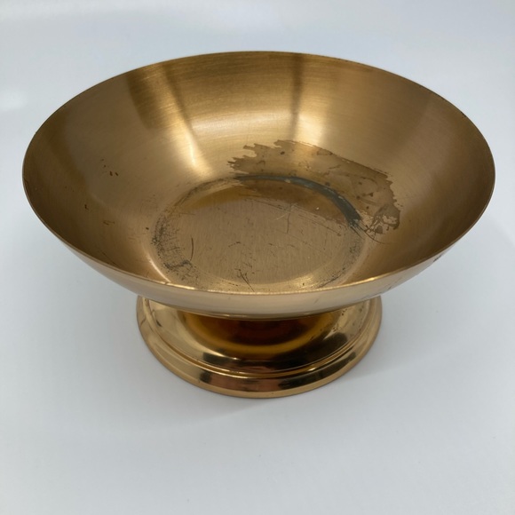 Bronze and Glass Mid Century Modern Split Bowl (2 pieces) by Saxton Inc - Picture 2 of 4